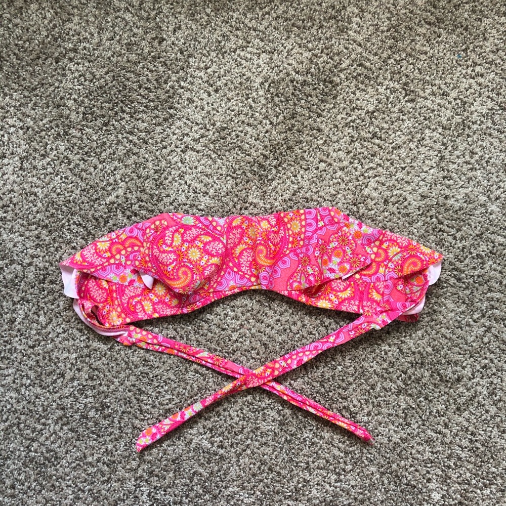 Strapless paisley bikini top
